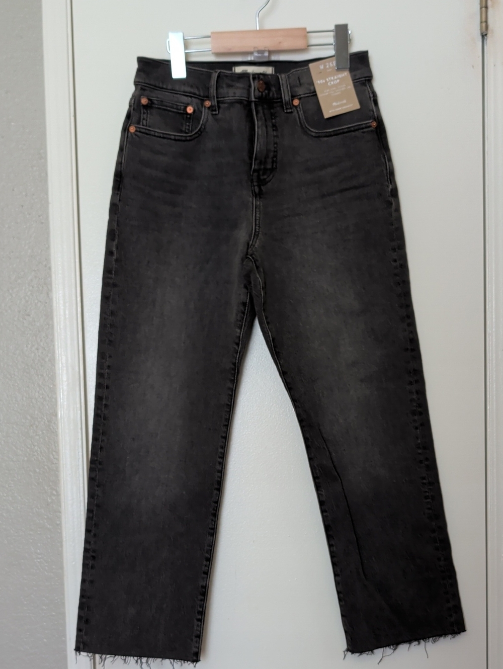 Madewell Womensl's Relaxed Straight Jeans in Faded Black Size 26P